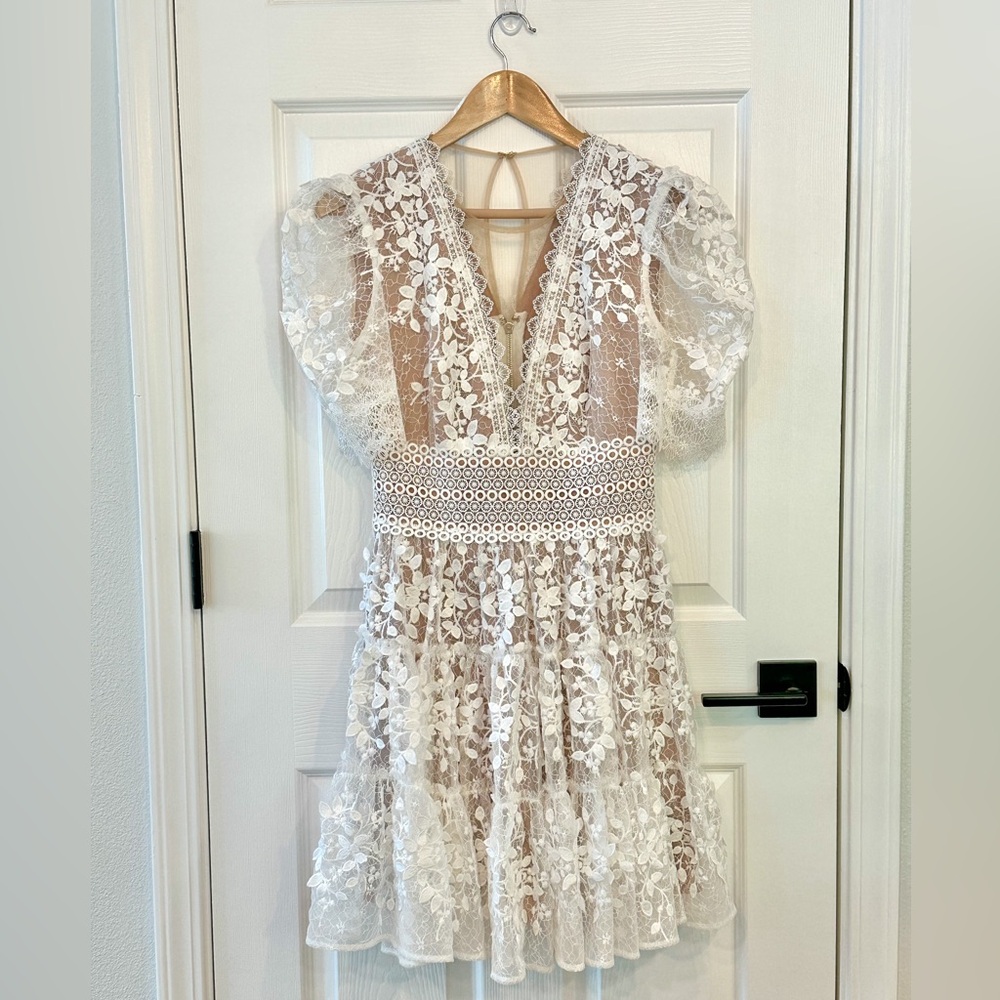 Bronx and Banco Megan Mini Dress in White Size Medium - Picture 5 of 7